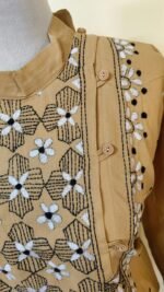 Men’s Cotton Kantha Stitch Kurta/Panjabi – biskut cream color - Image 4