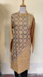 Men’s Cotton Kantha Stitch Kurta/Panjabi – biskut cream color