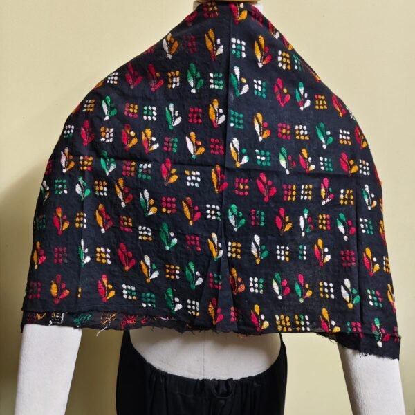 Cotton Kantha Stitch All-Over Blouse Material – Multicolor Sprigs