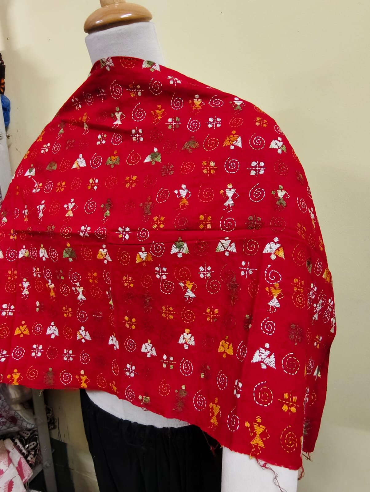 WhatsApp Image 2025-09-01 at 20.30.05_b937c0a9 Cotton Kantha Stitch All-Over Blouse Material Red - Image 4