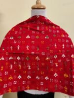 Cotton Kantha Stitch All-Over Blouse Material Red - Image 2