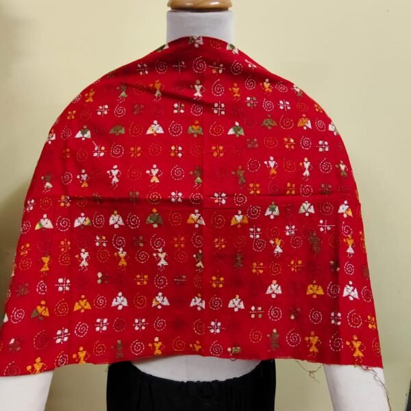 Cotton Kantha Stitch All-Over Blouse Material Red
