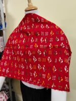 Cotton Kantha Stitch All-Over Blouse Material - Multicolor Sprigs Red - Image 4