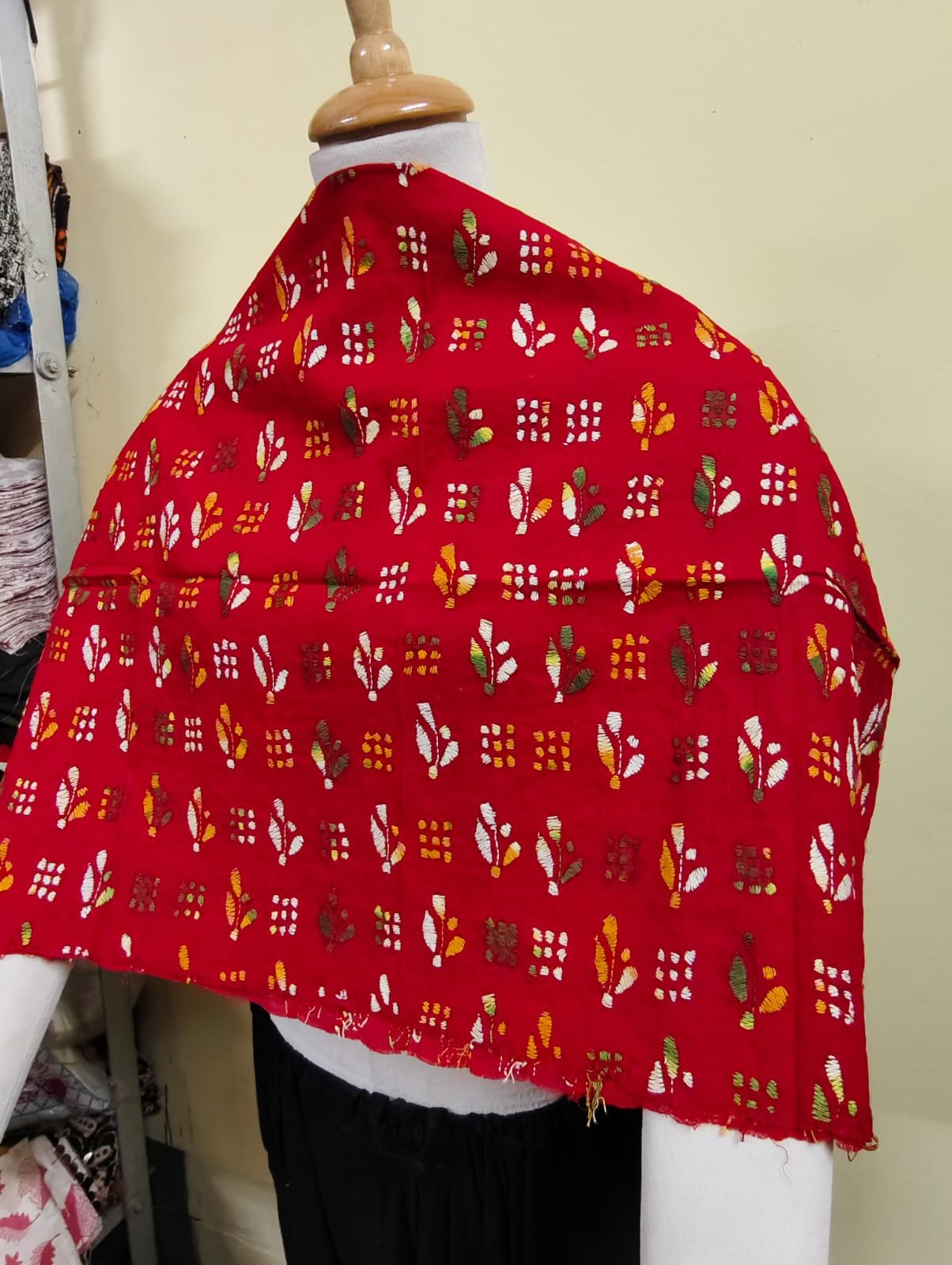 WhatsApp Image 2025-09-01 at 20.33.21_5f25a1cb Cotton Kantha Stitch All-Over Blouse Material - Multicolor Sprigs Red - Image 4