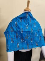 Cotton Kantha Stitch All-Over Blouse Material – Turquoise Blue Vines & Sprigs - Image 2