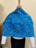 Cotton Kantha Stitch All-Over Blouse Material – Turquoise Blue Vines & Sprigs