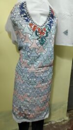 Cotton Kantha Stitch Dress Material – Ivory Pastel Mosaic 3-Piece Set - Image 5