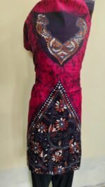Pure Cotton Kantha Stitch Batik Salwar Suit 3Piece (Rany pink) - Image 4