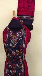 Rany pink Pure Cotton Kantha Stitch Batik Salwar Suit 3Piece - Image 4