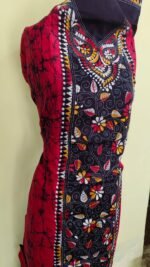 Rany pink Pure Cotton Kantha Stitch Batik Salwar Suit 3Piece - Image 3