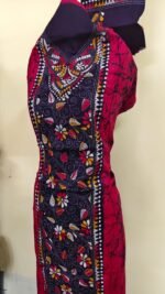 Rany pink Pure Cotton Kantha Stitch Batik Salwar Suit 3Piece - Image 5