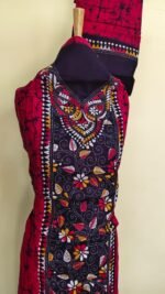 Rany pink Pure Cotton Kantha Stitch Batik Salwar Suit 3Piece - Image 2