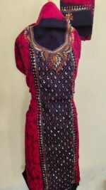 Rany pink Pure Cotton Kantha Batik Salwar Suit 3Piece