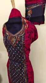 Rany pink Pure Cotton Kantha Batik Salwar Suit 3Piece - Image 5