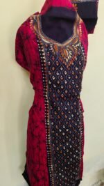 Rany pink Pure Cotton Kantha Batik Salwar Suit 3Piece - Image 4