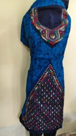 Deep Blue Pure Cotton Kantha Batik Salwar Suit 3Piece