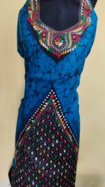 Deep Blue Pure Cotton Kantha Batik Salwar Suit 3Piece - Image 7