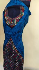 Deep Blue Pure Cotton Kantha Batik Salwar Suit 3Piece - Image 2