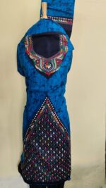 Deep Blue Pure Cotton Kantha Batik Salwar Suit 3Piece - Image 3