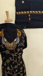 Kantha Stitch Salwar Suit Material – Black & Creeper Embroidery - Image 6