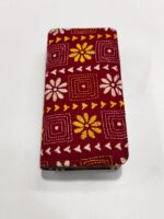 Maroon Kantha Cotton Zip Wallet – Double Zipper Compartments