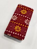 Maroon Kantha Cotton Zip Wallet – Double Zipper Compartments - Image 2