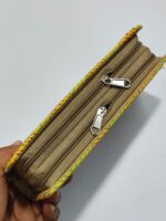 Yellow Kantha Cotton Zip Wallet – Double Zipper Compartments - Image 7
