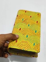 Yellow Kantha Cotton Zip Wallet – Double Zipper Compartments - Image 4