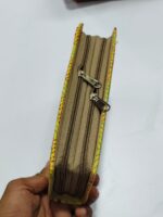 Yellow Kantha Cotton Zip Wallet – Double Zipper Compartments - Image 6