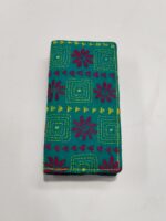 Sea Green Kantha Cotton Zip Wallet – Double Zipper Compartments