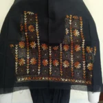 Black Kantha Stitch Blouse One piece