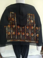 Black Kantha Stitch Blouse One piece