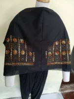 Black Kantha Stitch Blouse One piece - Image 4