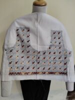 White Kantha Stitch Blouse One piece