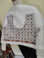 White Kantha Stitch Blouse One piece - Image 3