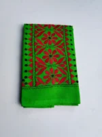 Green Cotton Kantha Stitch Blouse Piece