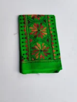 Green Cotton Kantha Stitch Blouse Piece - Image 4