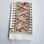 White Cotton Kantha Stitch Blouse Piece