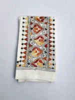 White Cotton Kantha Stitch Blouse Piece