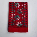 Red Cotton Kantha Stitch Blouse Piece