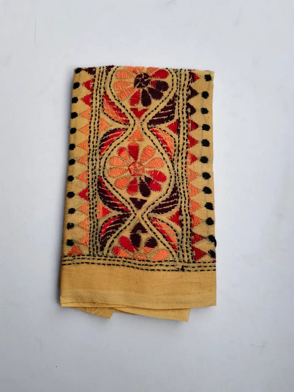 1000249846.webp Beige colour Cotton Kantha Stitch Blouse - Image 1