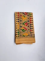 Beige colour Cotton Kantha Stitch Blouse Material - Image 4