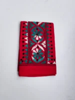 Red Cotton Kantha Stitch Blouse Piece - Image 4