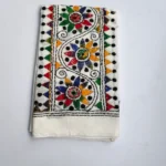 White Cotton Kantha Stitch Blouse Piece