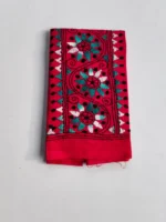 Red pink Cotton Kantha Stitch Blouse Piece - Image 4