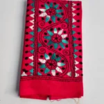Red pink Cotton Kantha Stitch Blouse Piece