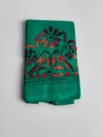 Green Cotton Kantha Stitch Blouse Piece - Image 4