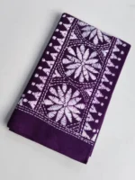 Purple Cotton Kantha Stitch Blouse Piece - Image 2