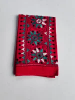 Red Cotton Kantha Stitch Blouse Piece - Image 4