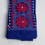 Blue Cotton Kantha Stitch Blouse Piece